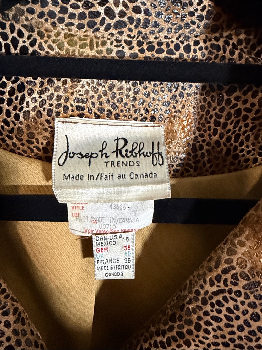 Joseph Ribkoff Brown and Tan Leopard-Print Belted Blazer - Picture 2 of 6